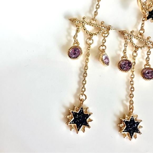 2/$30🌵 Crescent Moon Faux Pearl & Stone Earrings Star Tassel Boho Jewelry NEW - Picture 5 of 8